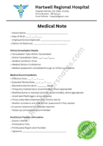 Medical Note for Hives
