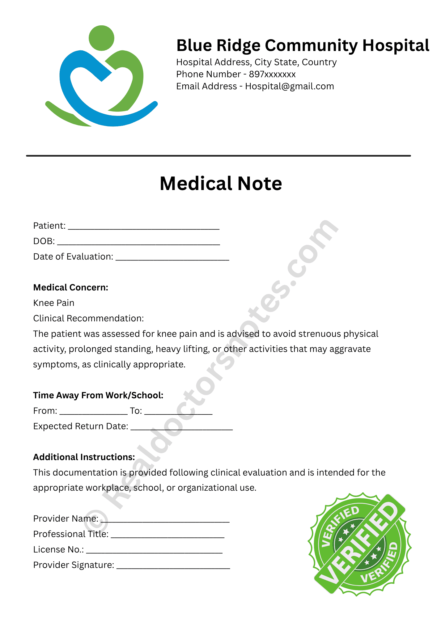 Doctor's Note for Knee Pain: Relief & Work Note - Image 4
