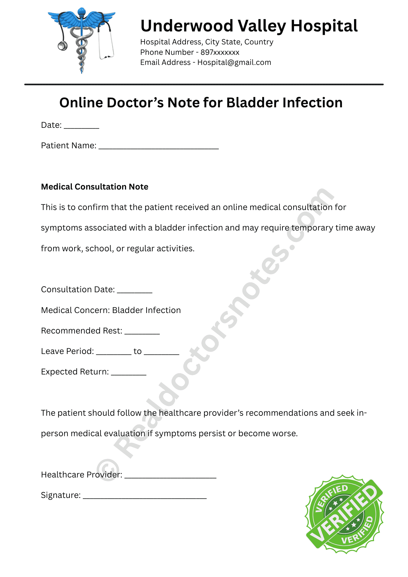 Online Doctor’s Note for Bladder Infection: UTI Note Guide - Image 4