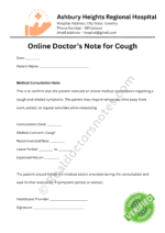 Online Doctor’s Note for Cough Online Doctor’s Note for Cough