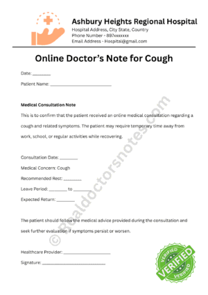 Online Doctor’s Note for Cough