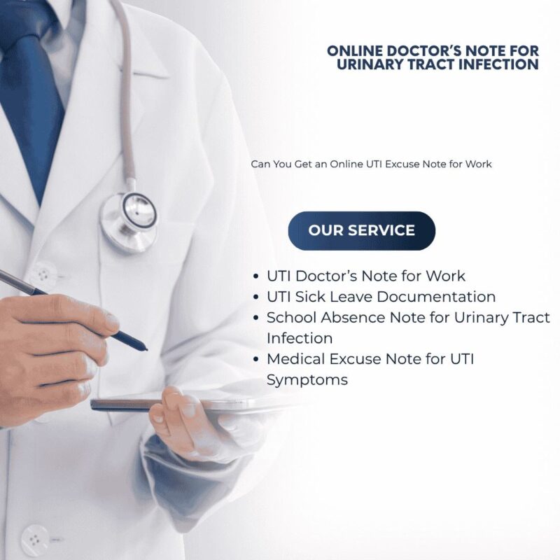 Online Doctors Note for Urinary Tract Infection Online Doctors Note for Urinary Tract Infection