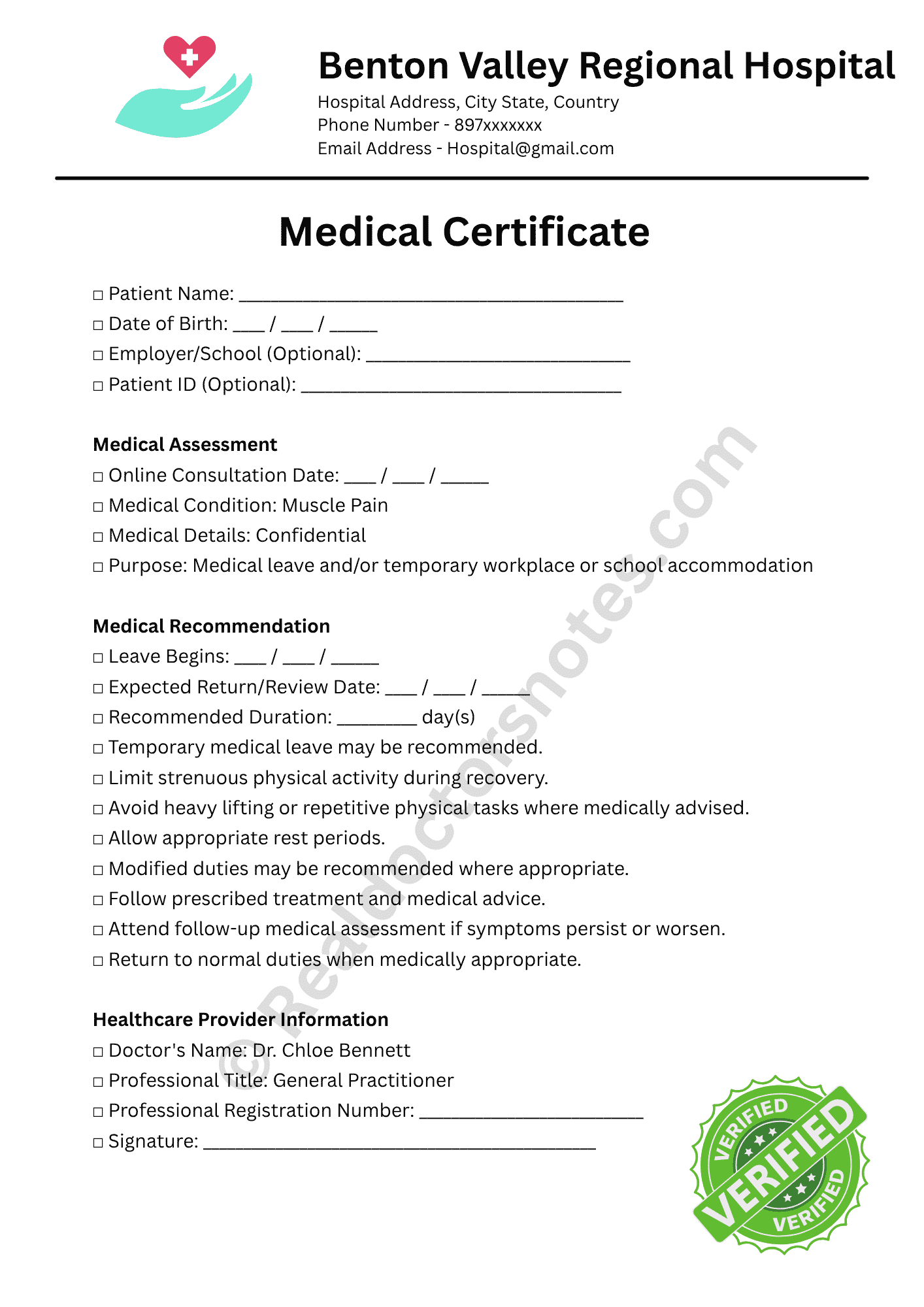 Online Doctor’s Note for Muscle Pain & Sick Leave - Image 3