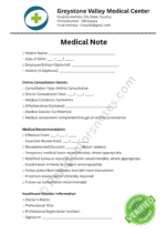 Online Medical Note for Dermatitis
