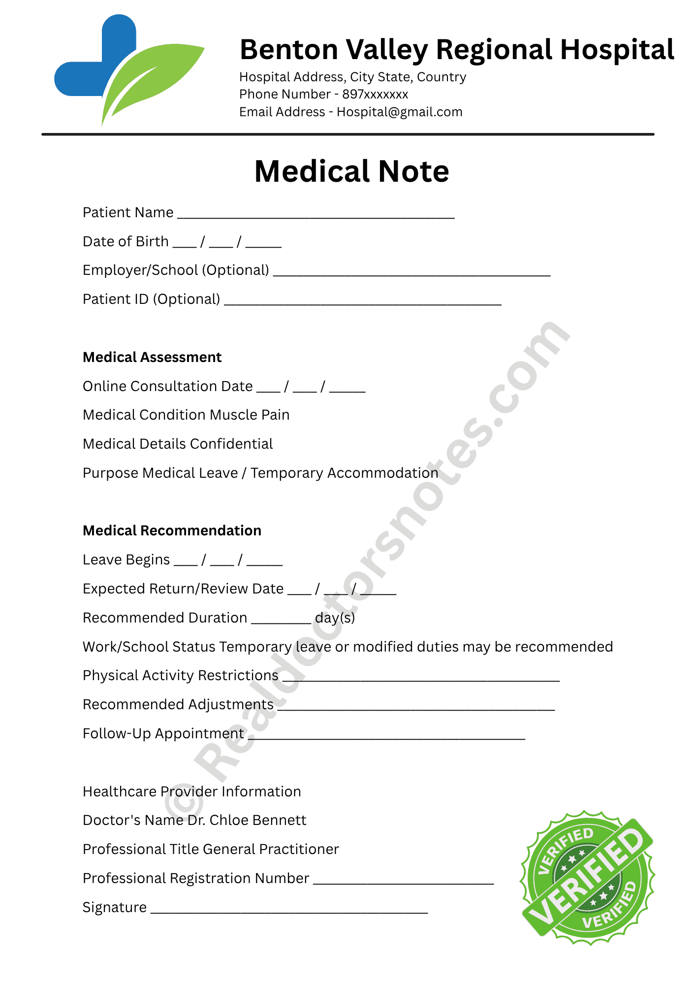 Online Doctor’s Note for Muscle Pain & Sick Leave - Image 4