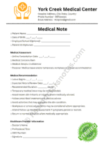 Online Medical Note for Rash
