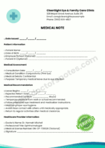 Pink Eye Doctor's Note