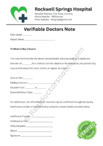 Verifiable Doctors Note Verifiable Doctors Note