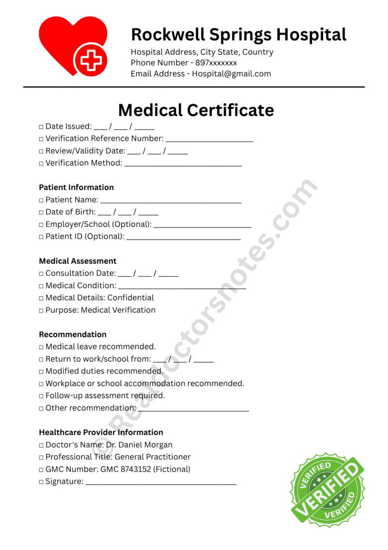 Verifiable Medical Note