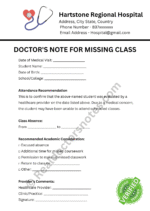 Doctor's Note for Missing Class