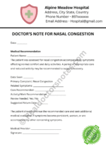 Doctor’s Note for Nasal Congestion