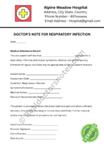 Doctor’s Note for Respiratory Infection