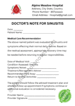 Doctor’s Note for Sinusitis