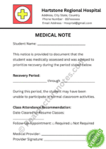 MEDICAL NOTE for Missing Class MEDICAL NOTE for Missing Class