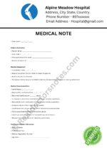 MEDICAL NOTE for Nasal Congestion MEDICAL NOTE for Nasal Congestion