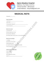 MEDICAL NOTE for Sore Throat