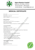 MEDICAL certificate for Nasal Congestion