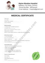 MEDICAL certificate for Nausea