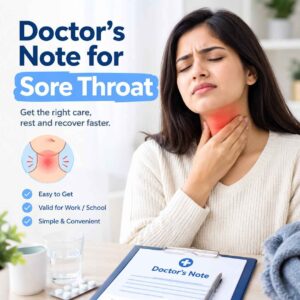 Online Doctor note for sore throat