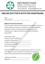 Online Doctor’s Note for Heartburn