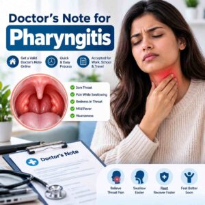 Online doctor note for pharyngits
