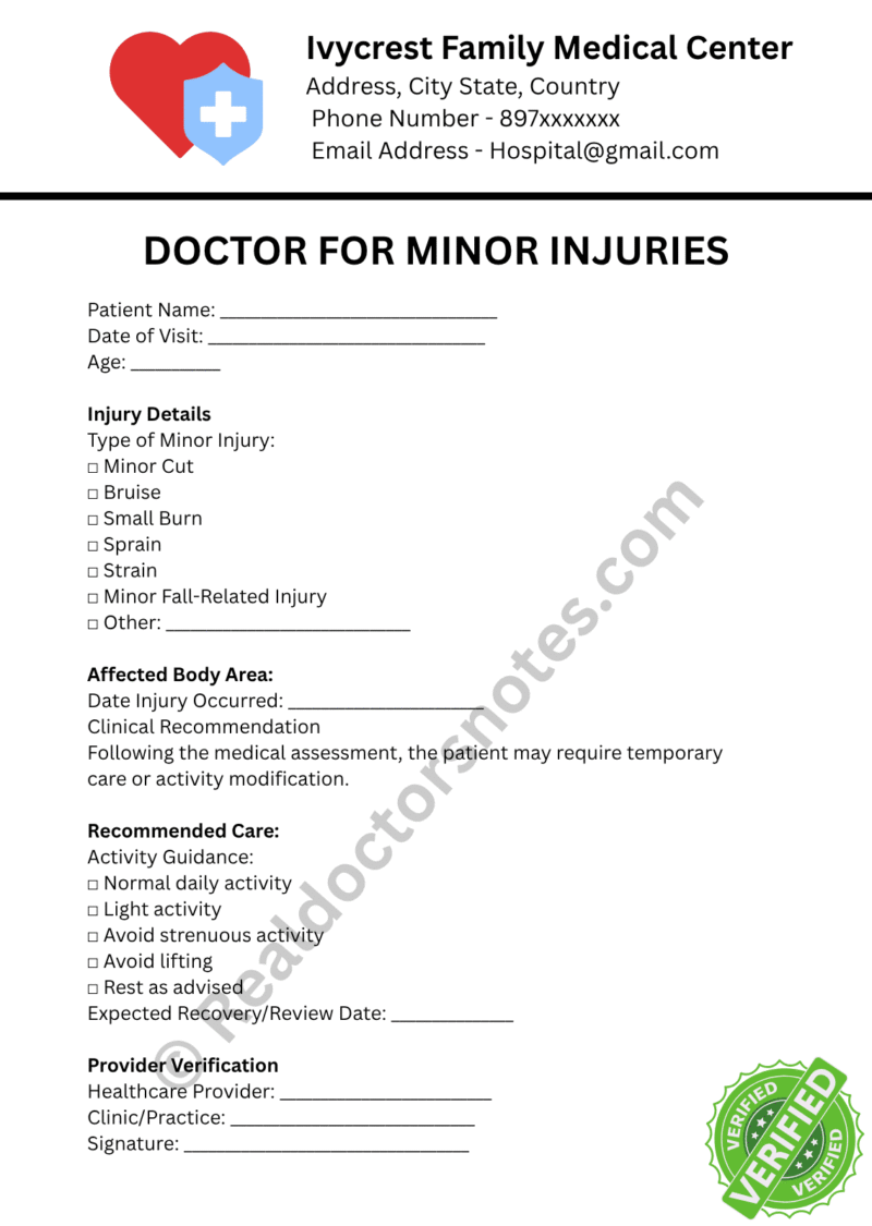 Doctor for Minor Injuries