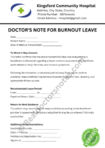 Doctor's Note for Burnout Leave