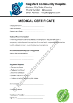 MEDICAL certificate for Burnout Leave
